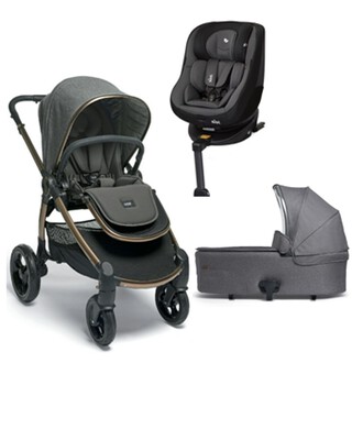 Ocarro Simply Luxe Pushchair & Shadow Grey Carrycot with Joie Spin 360 Ember